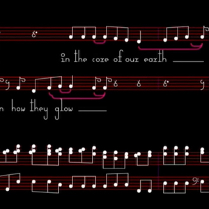 ビョークの「Biophilia」のアプリのスコア(score)画面